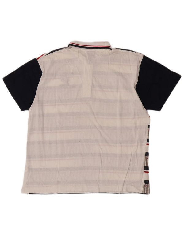 Lotto Boys Polo Shirt 13-14 År 3XL Hvidstribet bomuld