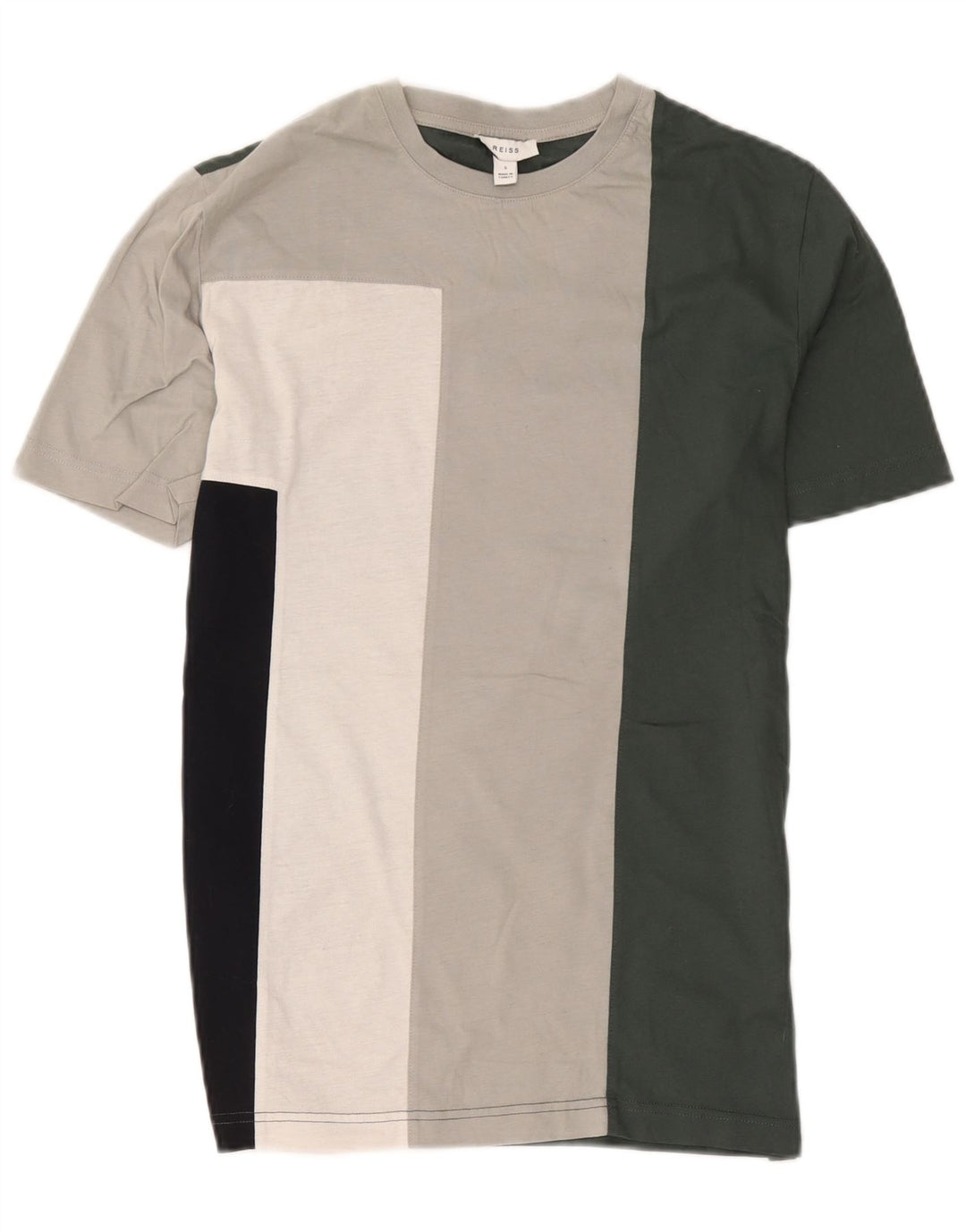 Reiss Herre T-Shirt Top Lille flerfarvet Colourblock Bomuld
