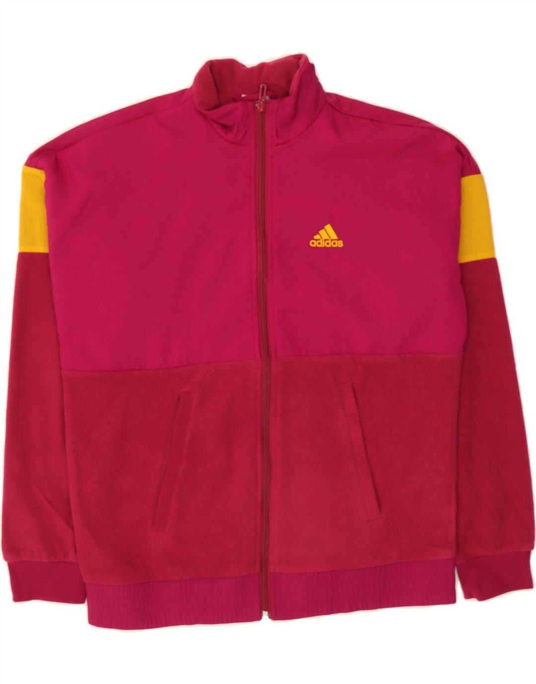 ADIDAS Womens Oversized Tracksuit Top Jacket UK 4/6 XS Red Colourblock Vintage Adidas and Second-Hand Adidas from Messina Hembry 