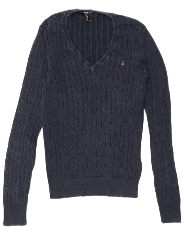 Gant Herre V-hals sweater lille marineblå bomuld