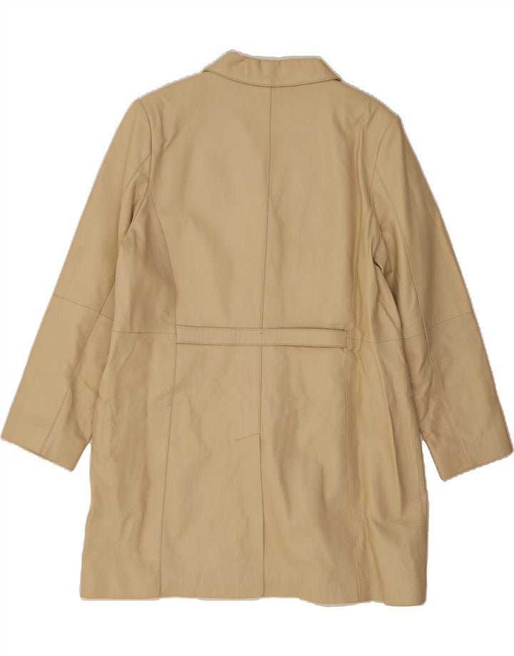 VINTAGE Womens Leather Coat UK 22 3XL Beige Leather Vintage Vintage and Second-Hand Vintage from Messina Hembry 
