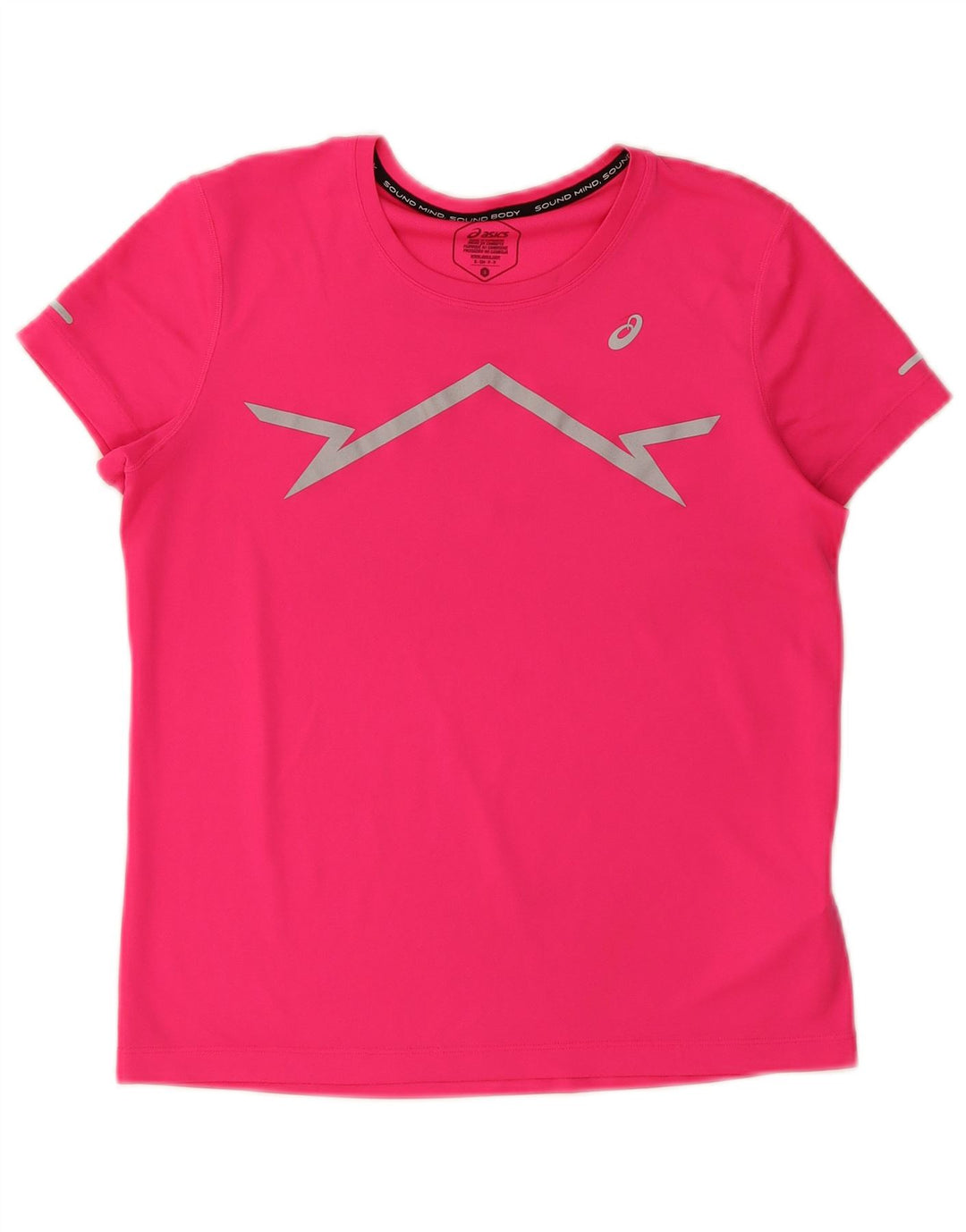Asics Grafisk T-Shirt Top UK 10 Small Pink Polyester