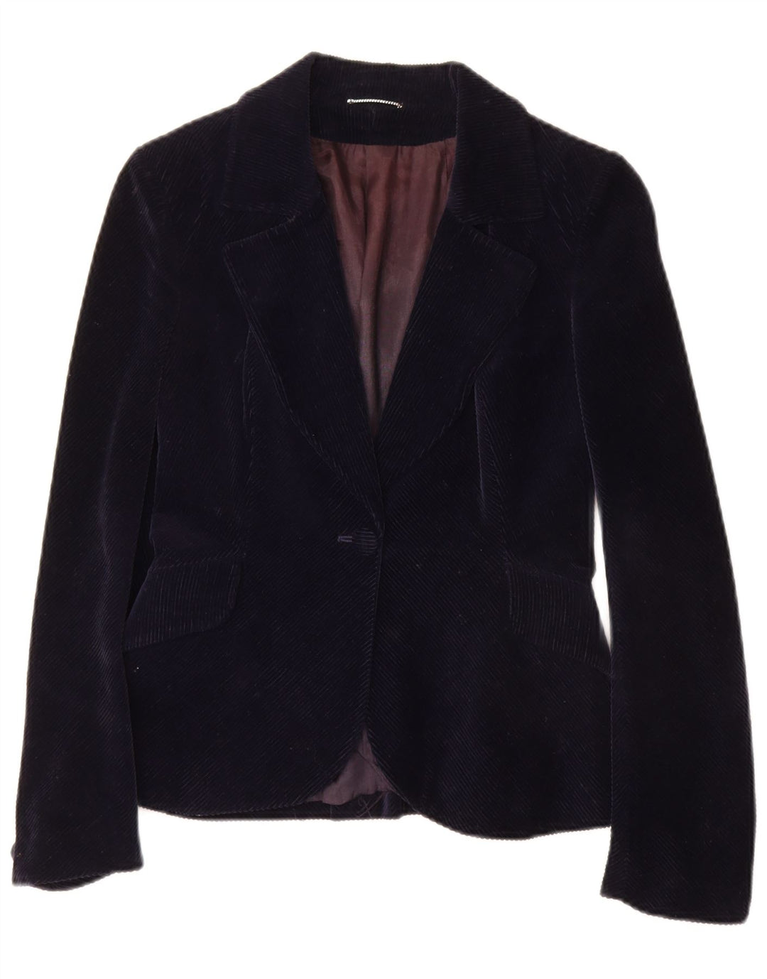 PIERRE D'ALBY Damefløjl 2-delt nederdelsæt UK 10 Small W24 Marineblå