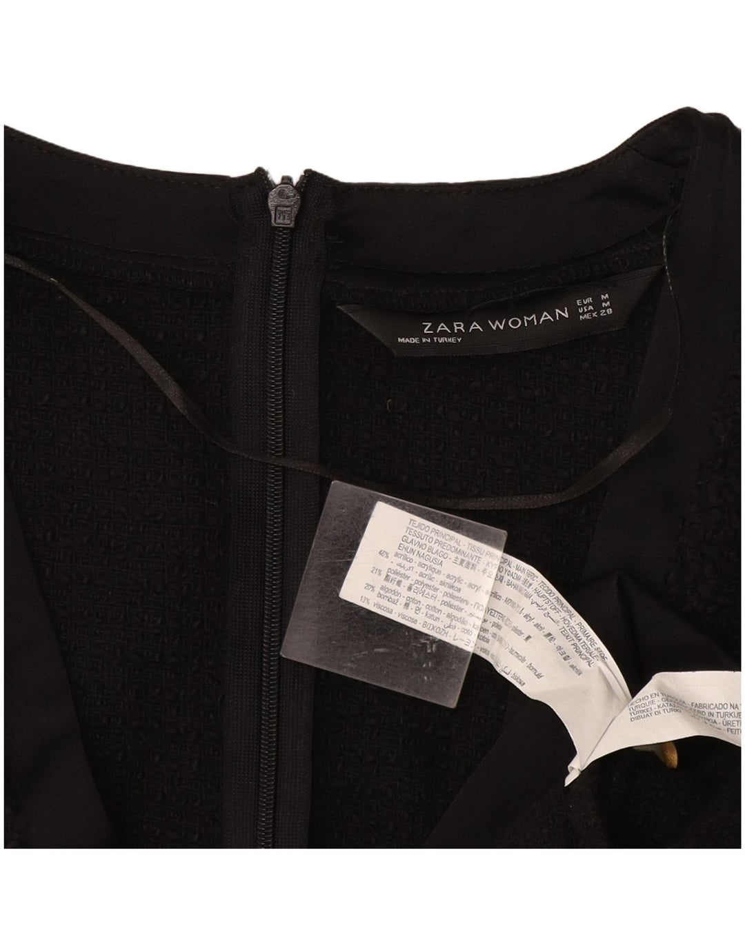 Zara Womens Shift Dress UK 12 Medium Black Acryl