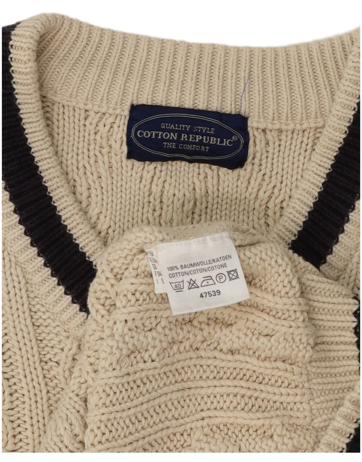 Cotton Republic Herre V-hals sweater Medium Off White Bomuld