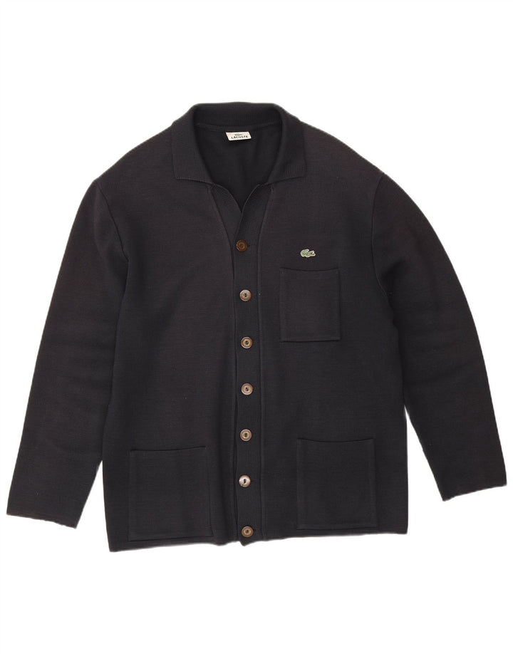Lacoste Herre Cardigan Sweater IT 52 Stor Marineblå Uld