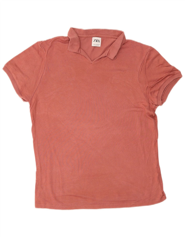 Zara Dame Polo Shirt UK 12 Medium Pink