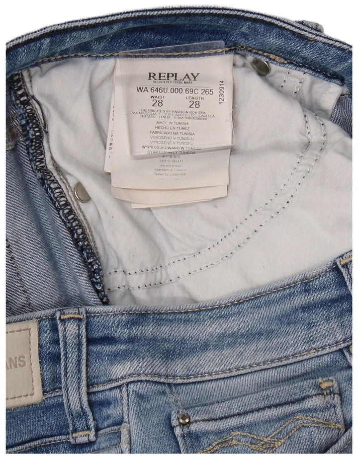 REPLAY Womens Slim Jeans W28 L28 Blue Cotton