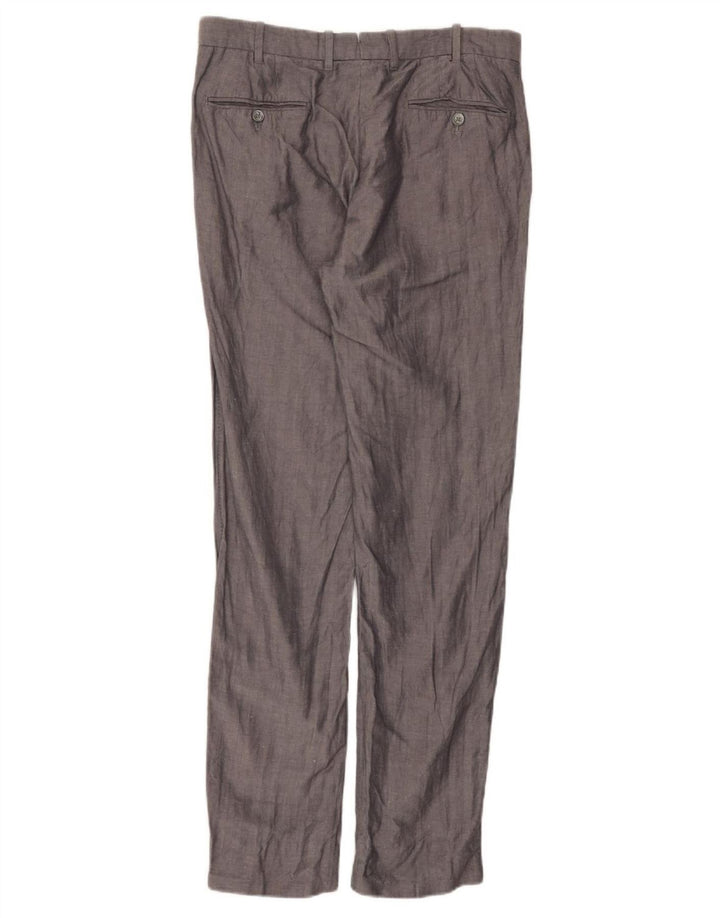 Massimo Dutti Herre Slim Suit Bukser EU 42 Large W32 L32 Grå Sildeben