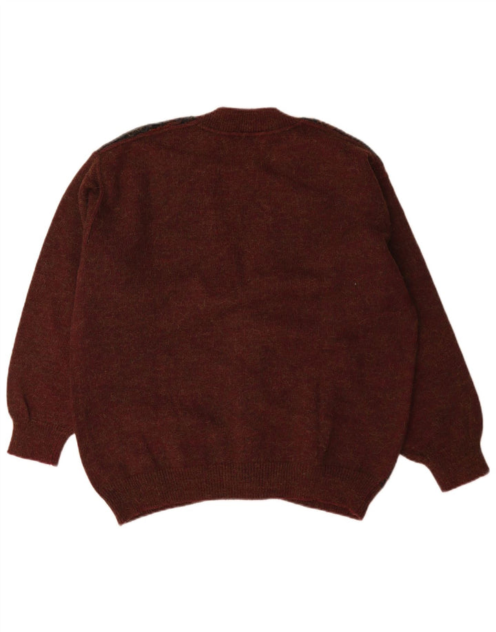 Il Granchio Herre Cardigan Sweater Stor Bourgogne Geometrisk