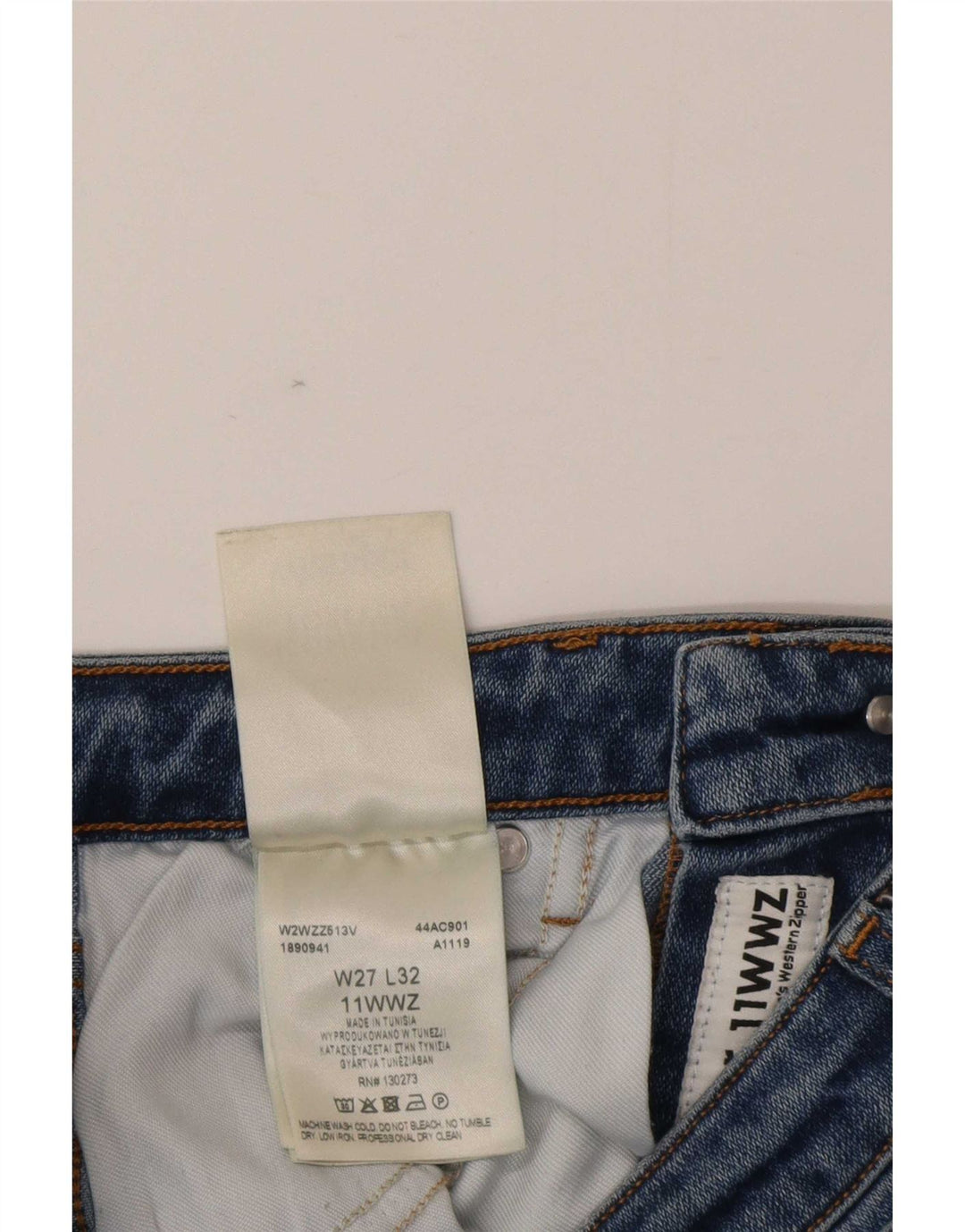 Wrangler Dame 11WWZ Slim Jeans W27 L32 Blå Bomuld