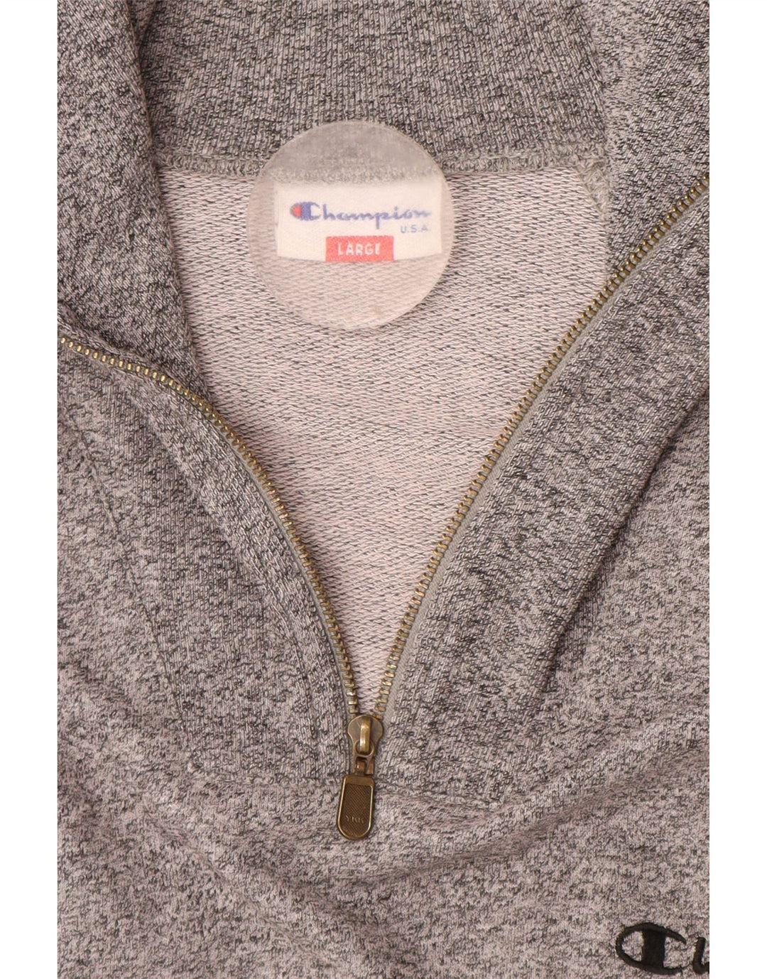 CHAMPION Sweatshirt med lynlås til mænd, stor grå farveblok