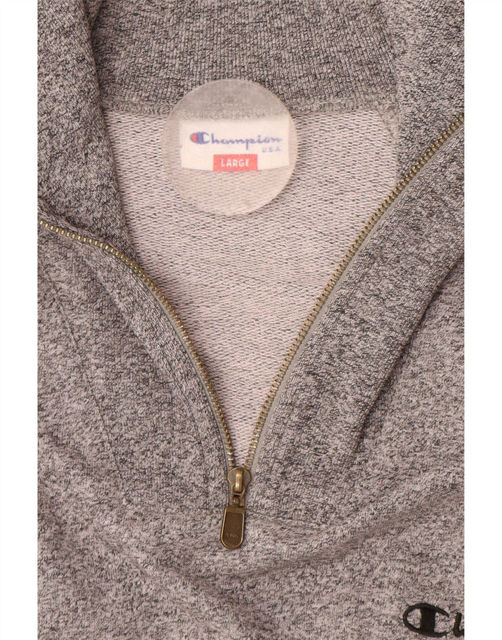 CHAMPION Sweatshirt med lynlås til mænd, stor grå farveblok