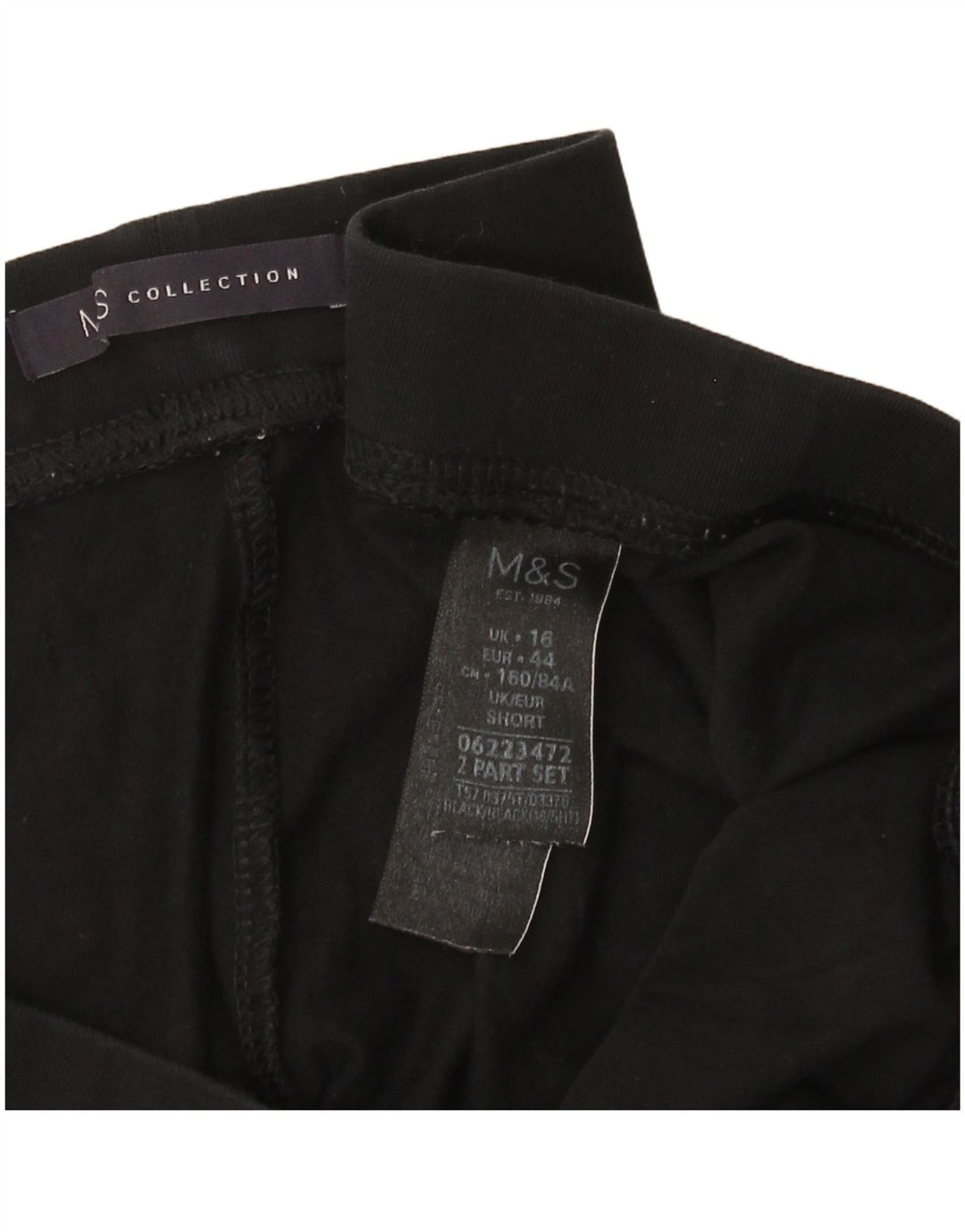 Marks & Spencer Womens Crop Leggings UK 16 Large Black Bomuld