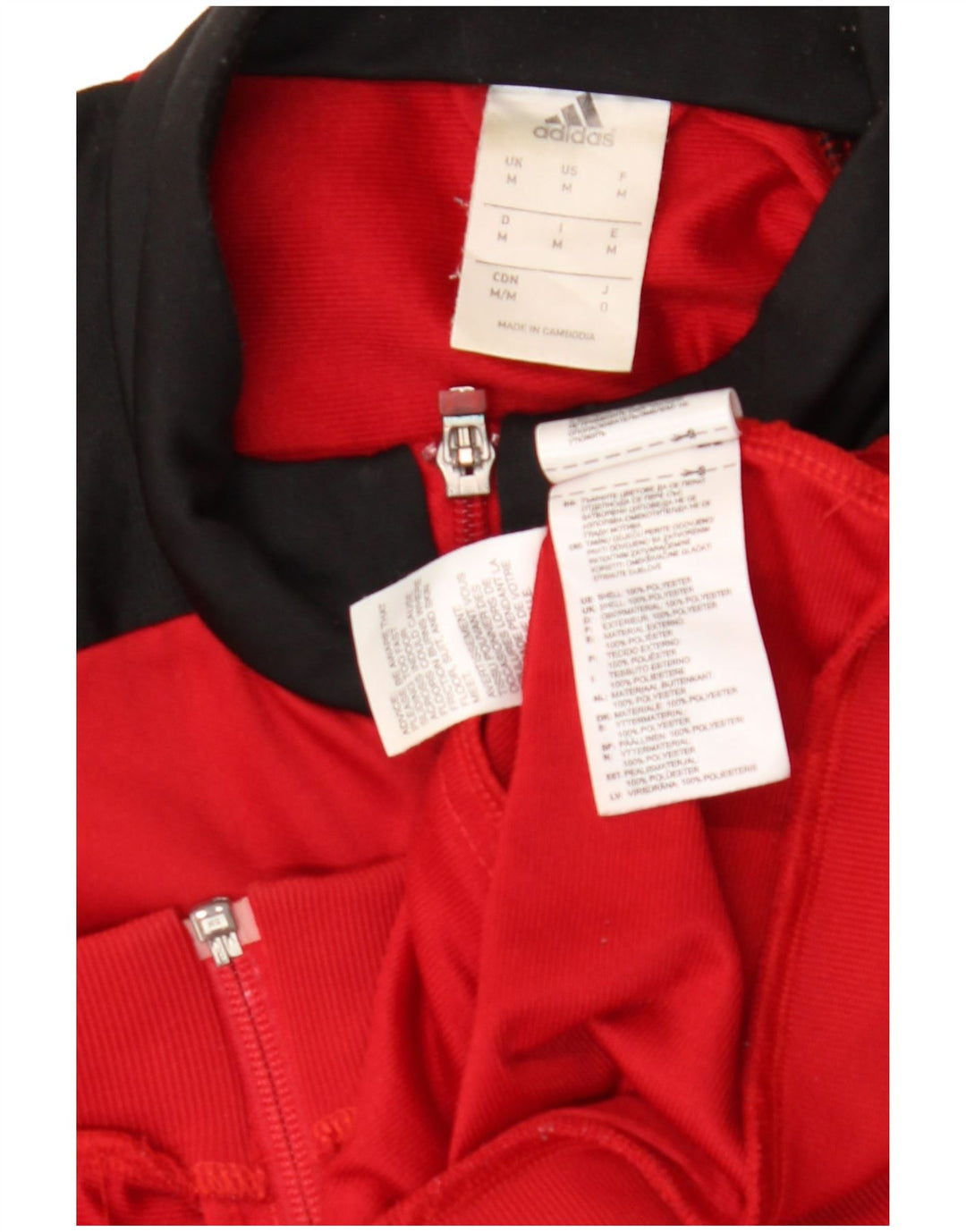 Adidas Træningsdragt til mænd Topjakke Medium Rød Colourblock Polyester