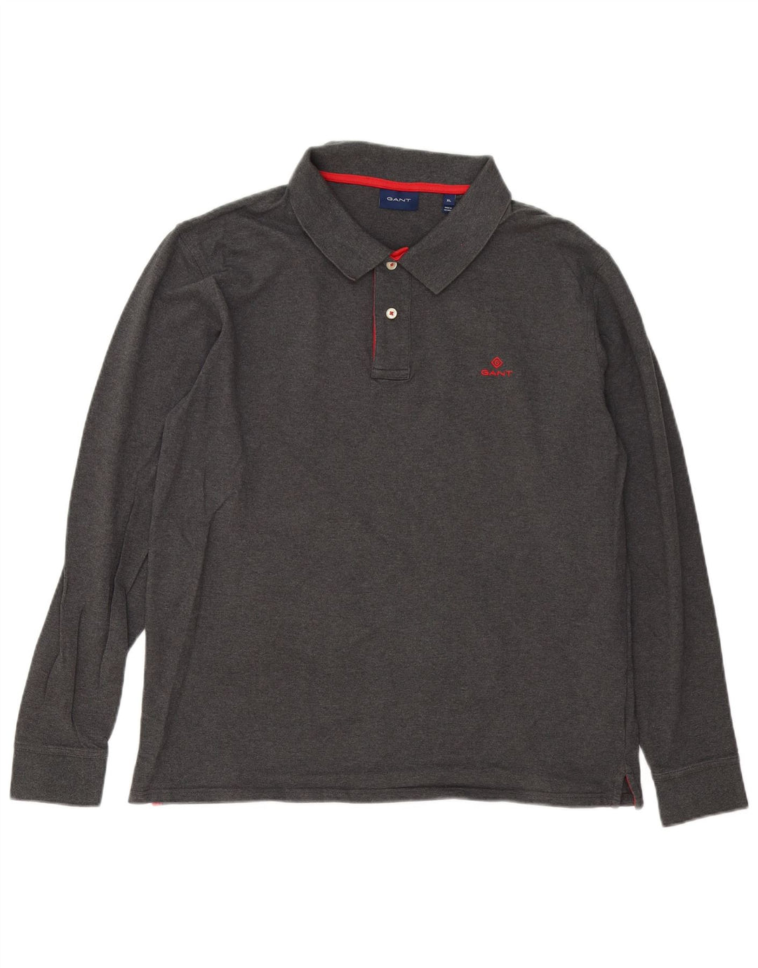 Gant Langærmet Polo Shirt til mænd XL Grå Bomuld