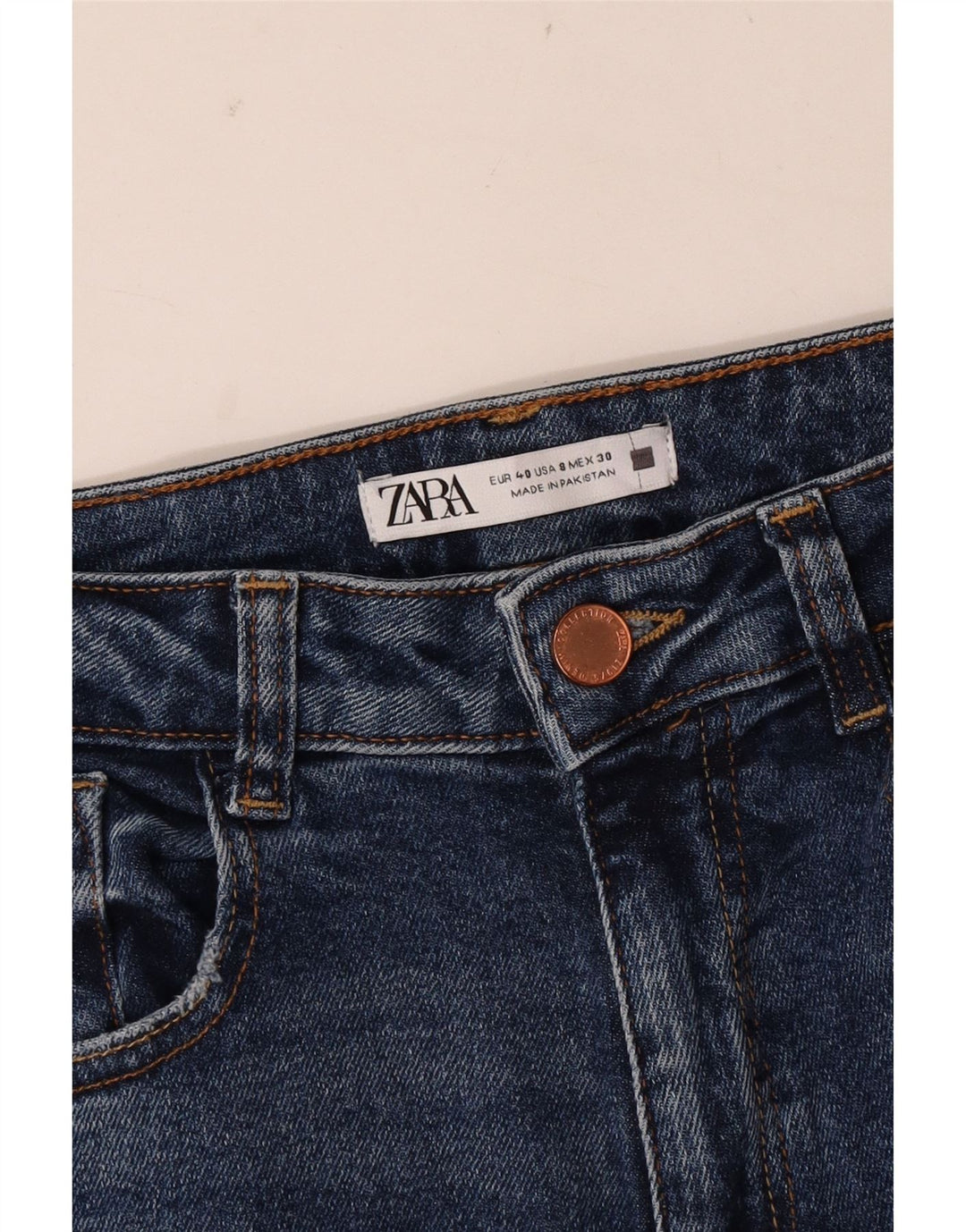Zara Dame Flared Jeans EU 40 Medium W30 L34 Blå