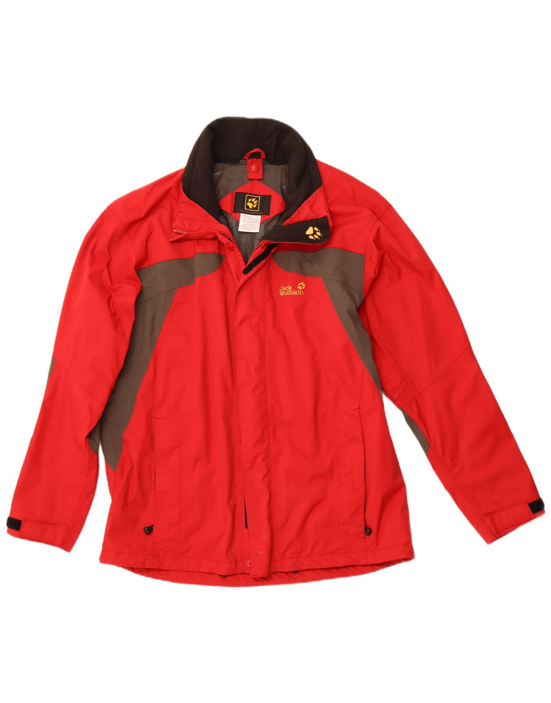 JACK WOLFSKIN Regnjakke til mænd UK 44/46 XL Rød Colourblock Polyamid