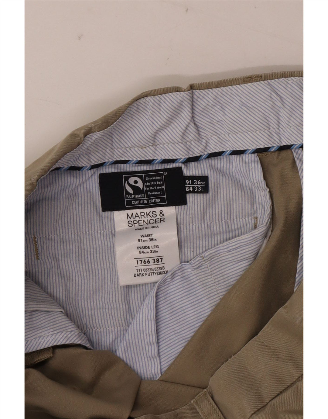 Marks & Spencer Herre Pegged Suit Bukser W36 L33 Beige Bomuld