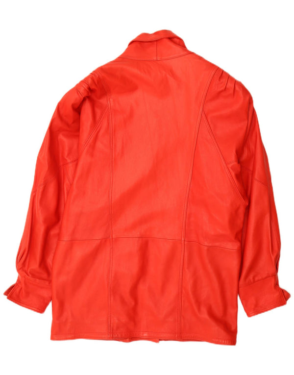 Vintage dameoversize læderfrakke UK 18 XL Rød