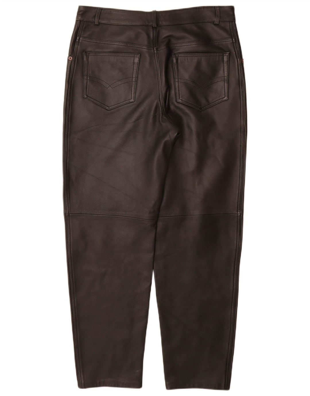 Vintage koniske læderbukser til kvinder IT 44 Medium W32 L29 Sort