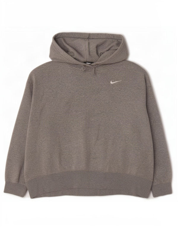 Nike oversized hættetrøje til kvinder, UK 18 XL Grå Flecked Bomuld