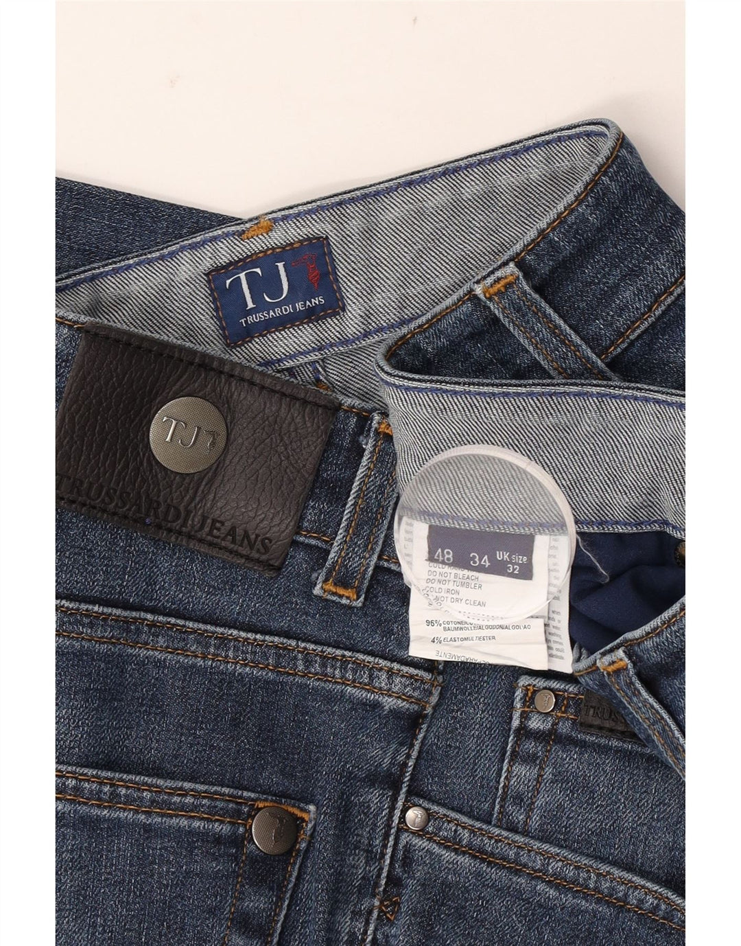 Trussardi Straight Jeans til mænd W32 L28 blå bomuld