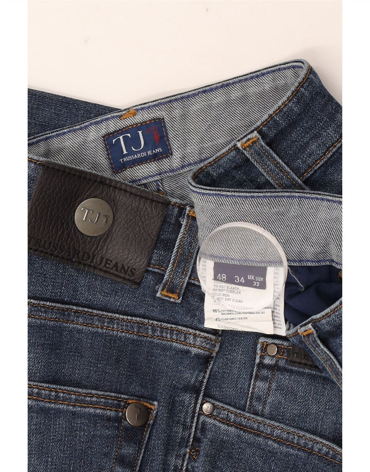 Trussardi Straight Jeans til mænd W32 L28 blå bomuld