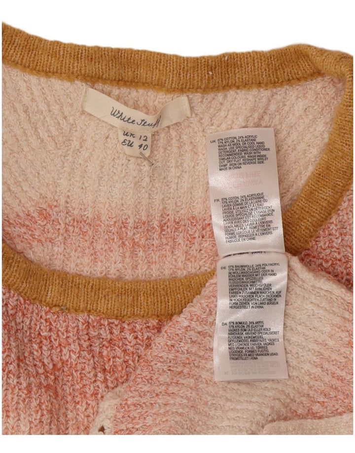 White Stuff Dame Crew Neck Jumper Sweater UK 12 Medium Pink Striped