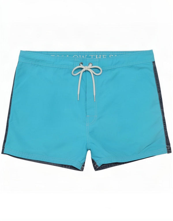 Sundek Mens Swimming Shorts Medium Blue Colourblock Nylon