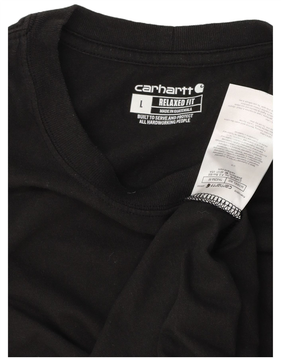 CARHARTT Herre Relaxed Fit T-Shirt Top Stor Sort Bomuld