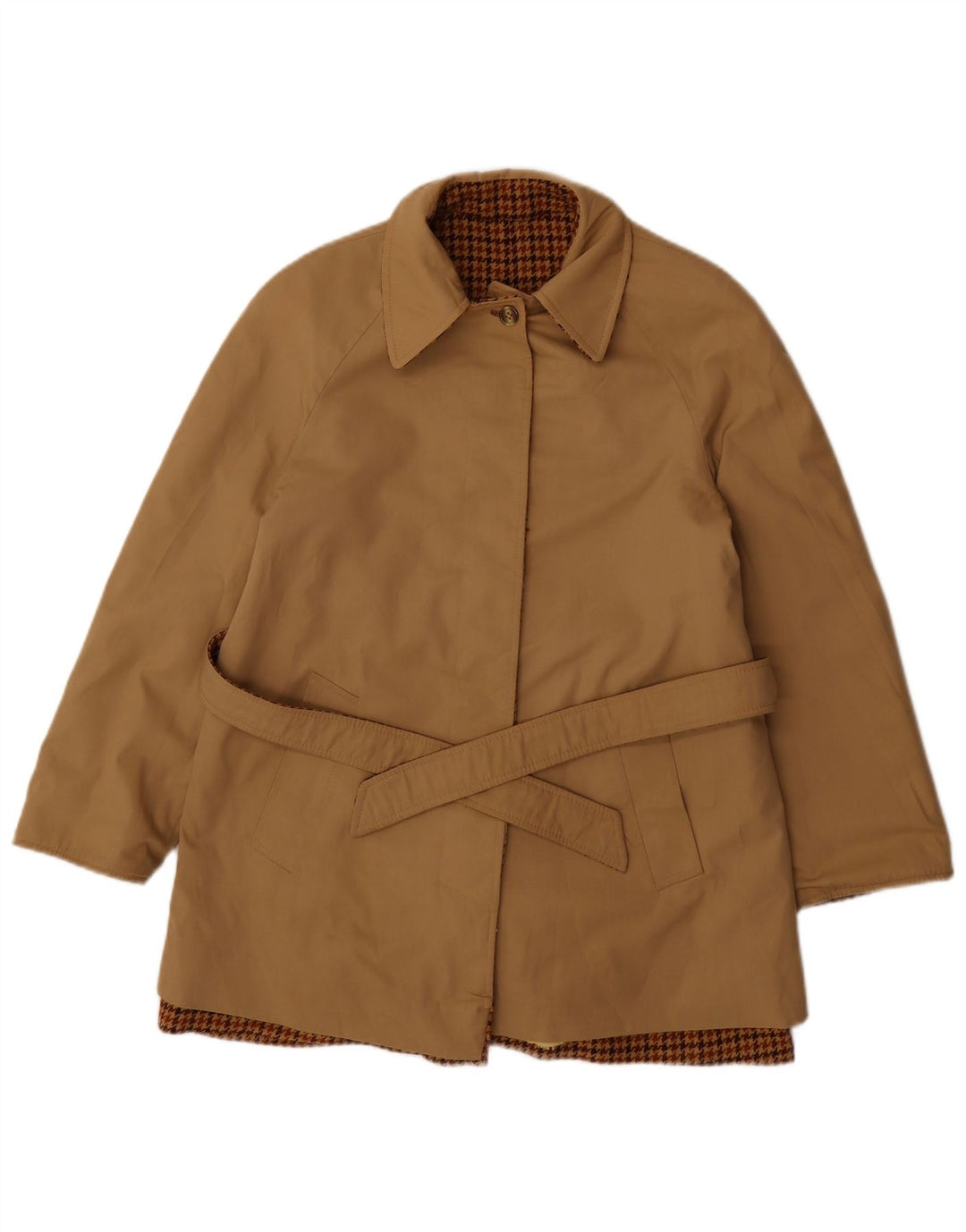 BALLARINI Vendbar overfrakke til kvinder UK 10 Small Brown Houndstooth