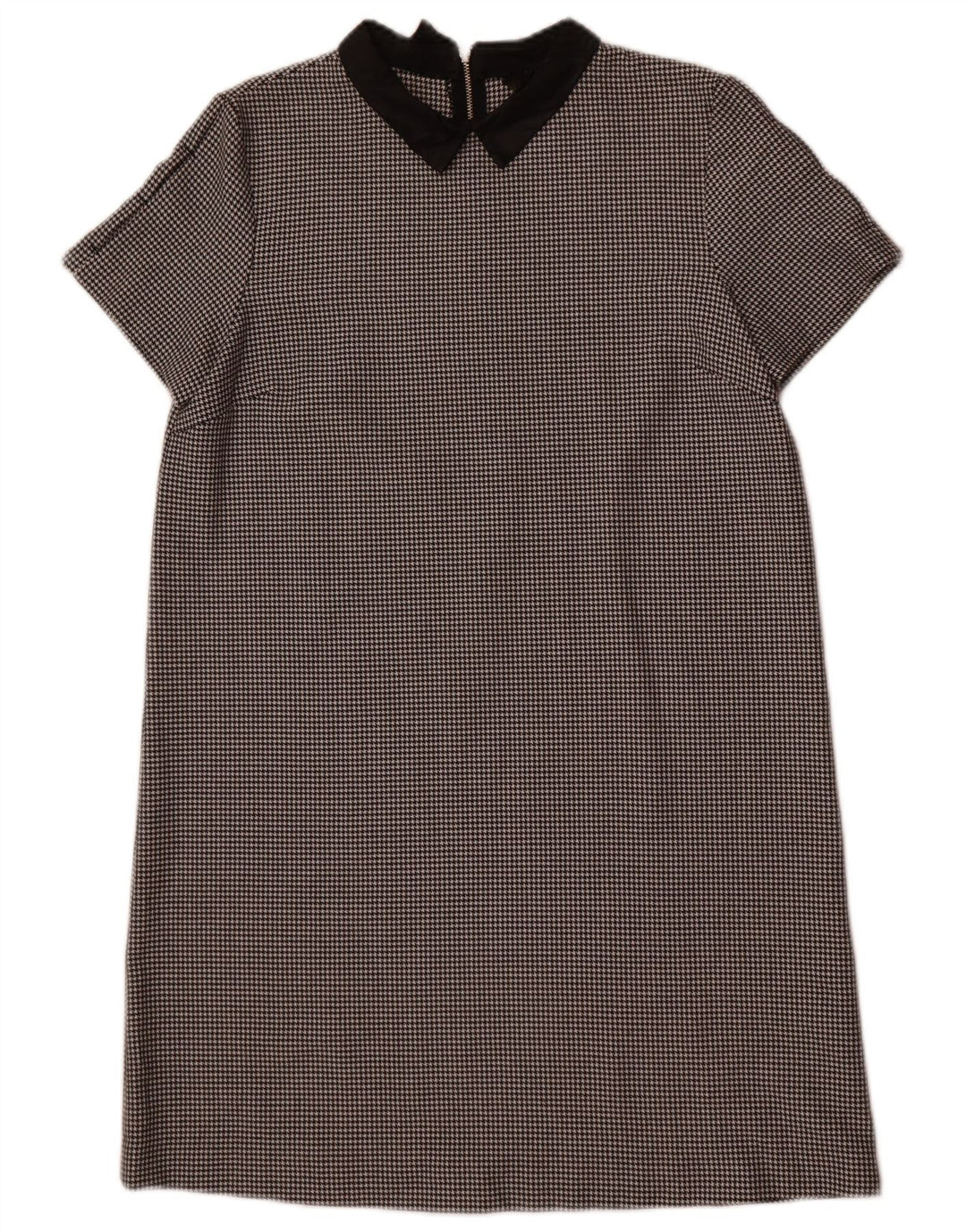 Zara Womens Shift Dress UK 14 Medium Black Houndstooth