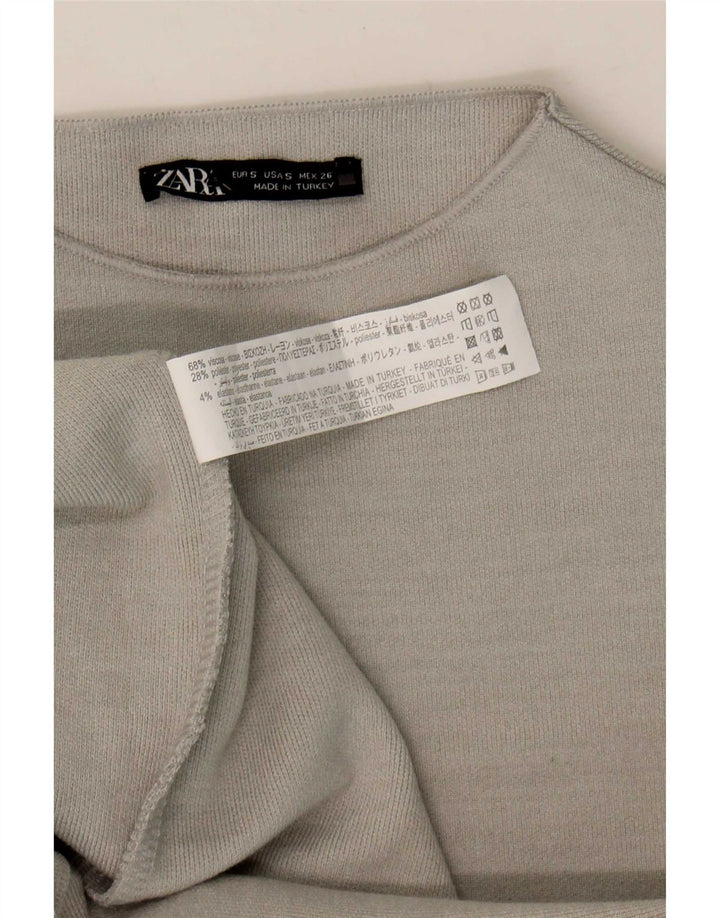 Zara Womens Bodycon Dress UK 8 Small Grey Viscose