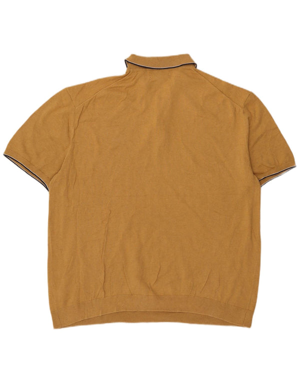 Marks & Spencer herre poloshirt 2XL gul bomuld