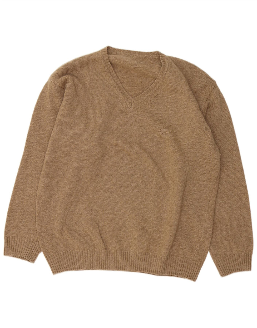 Sergio Tacchini Herre V-hals sweater Stor brun uld