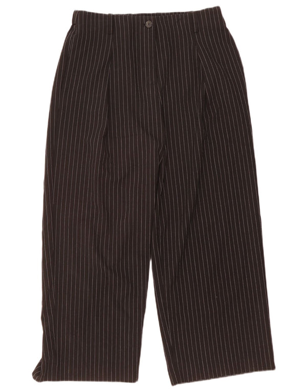 Benetton Womens High Waist Cropped Trousers UK 12 Medium W28 L23 Black