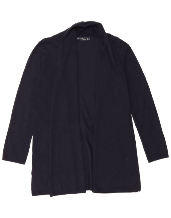 Zara Womens Open Cardigan Sweater UK 10 Small Navy Blue Viscose