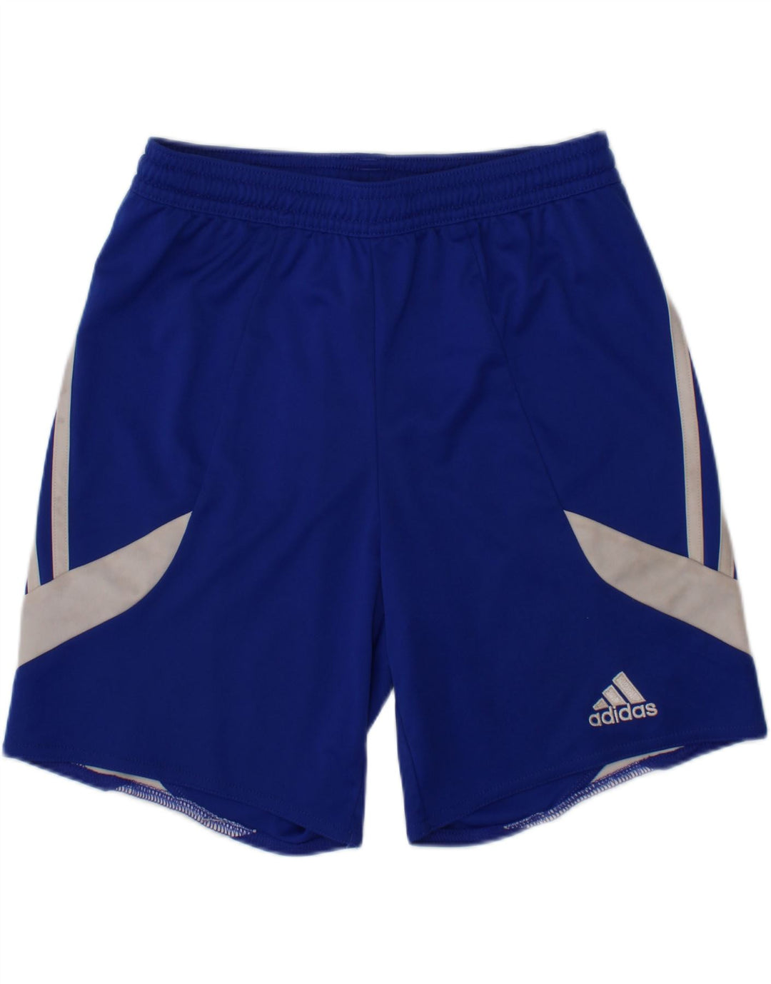 ADIDAS Boys Climalite Sport Shorts 7-8 Years Blue Colourblock Polyester