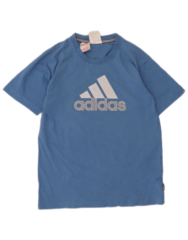 Adidas Boys Graphic T-Shirt Top 11-12 Years Blue Cotton