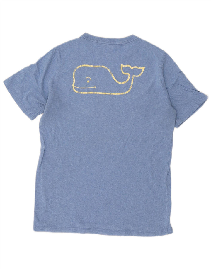 Vineyard Vines Dame Grafisk T-Shirt Top Stor Blå Bomuld