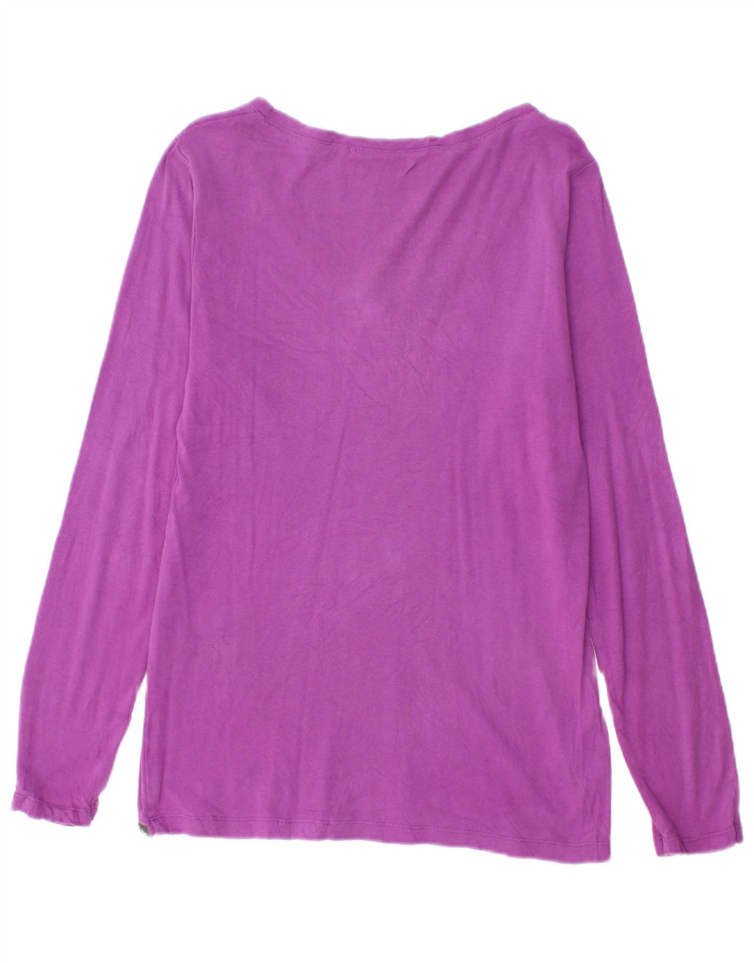 EDDIE BAUER Dame Top Langærmet UK 14 Medium Lilla Bomuld
