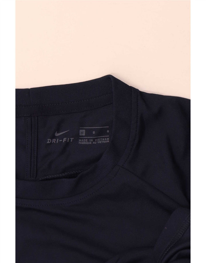 Nike Herre Dri Fit T-Shirt Top Stor Marineblå Colourblock