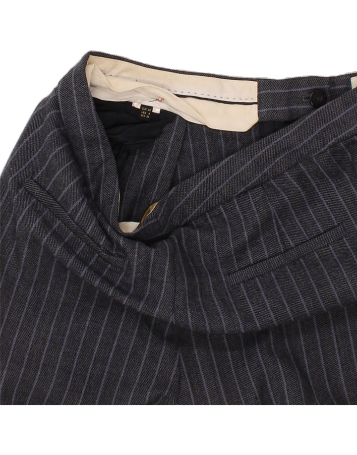 MASSIMO DUTTI Womens Suit Trousers EU 40 Medium W27 L28 Navy Blue Striped Vintage Massimo Dutti and Second-Hand Massimo Dutti from Messina Hembry 