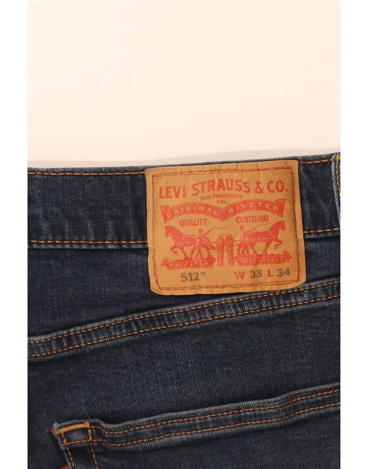 LEVI'S Herre 512 Slim Tapered Jeans W33 L32 Marineblå Bomuld