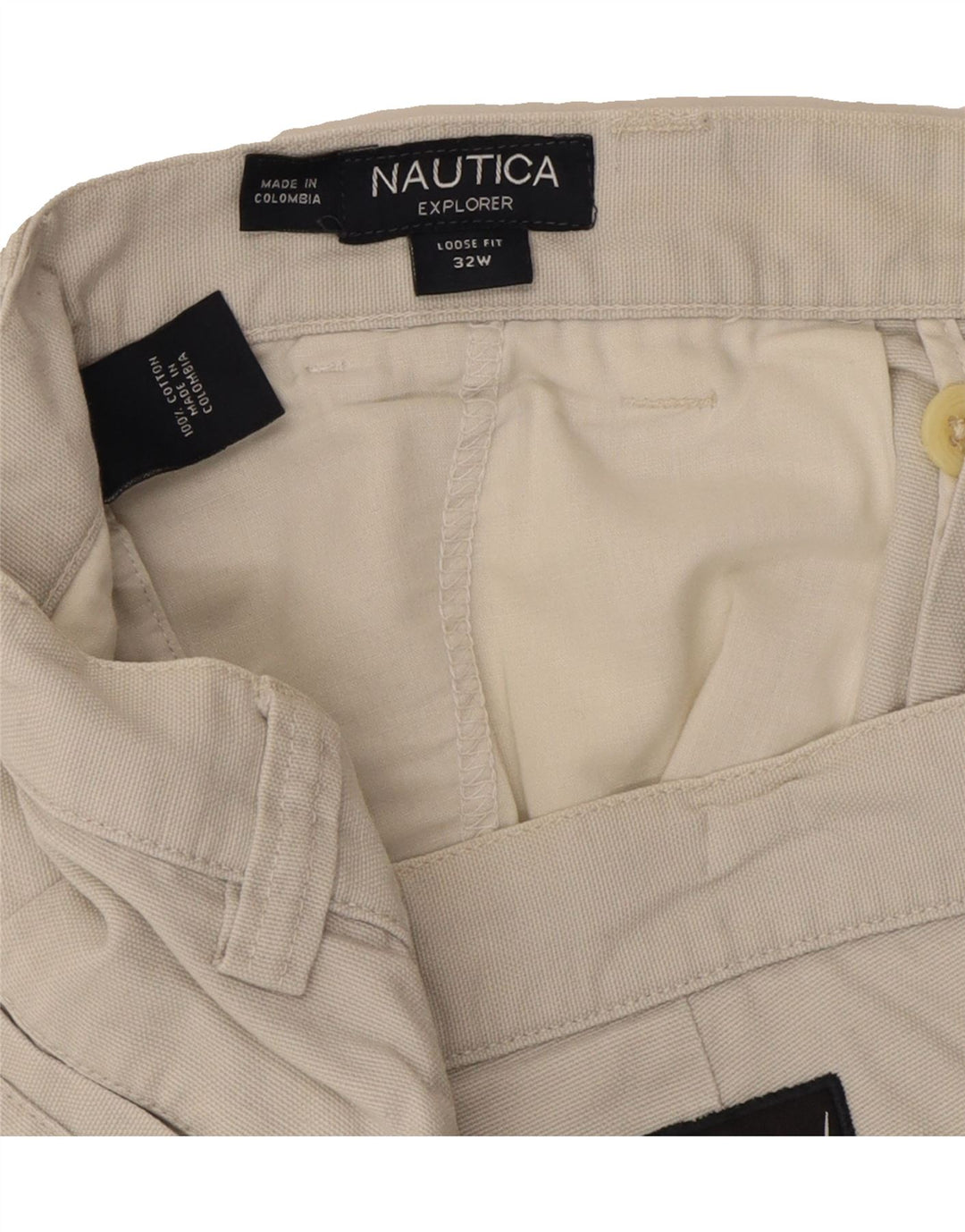 NAUTICA Mens Loose Fit Cargo Shorts W32 Medium Grey Cotton Vintage Nautica and Second-Hand Nautica from Messina Hembry 