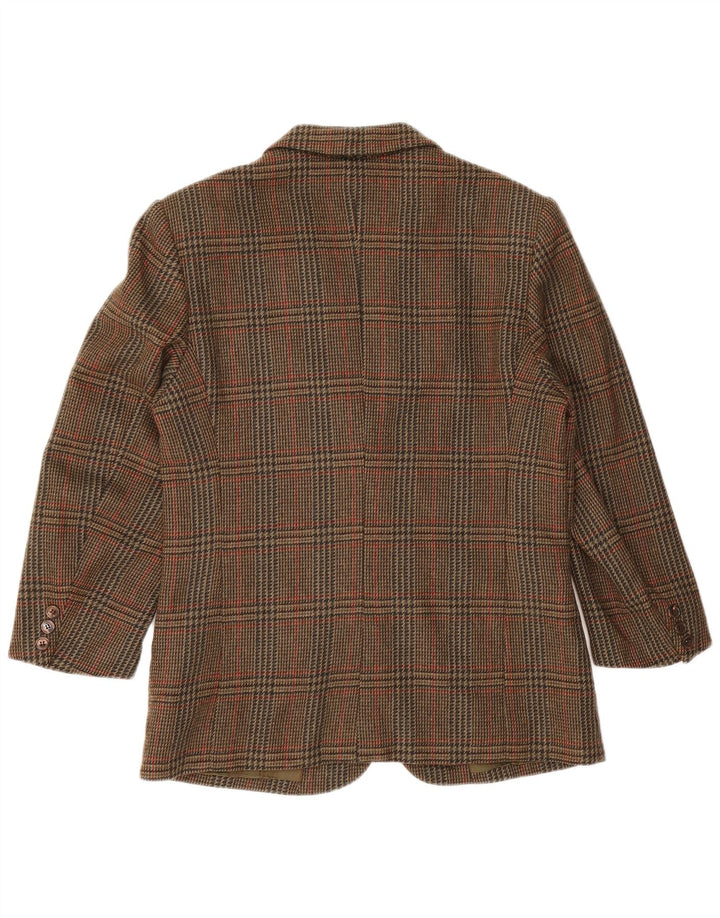 Herno Donna Womens Blazer Jacket IT 44 Medium Brown Houndstooth Wool