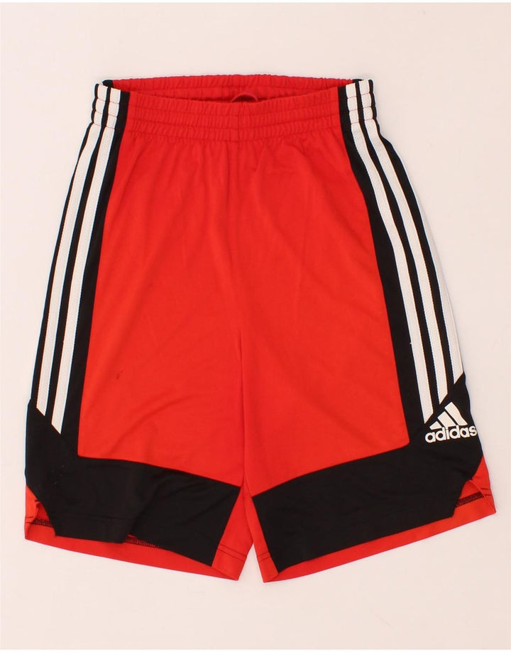 ADIDAS Boys Sport Shorts 9-10 Years Red Colourblock Polyester Vintage Adidas and Second-Hand Adidas from Messina Hembry 