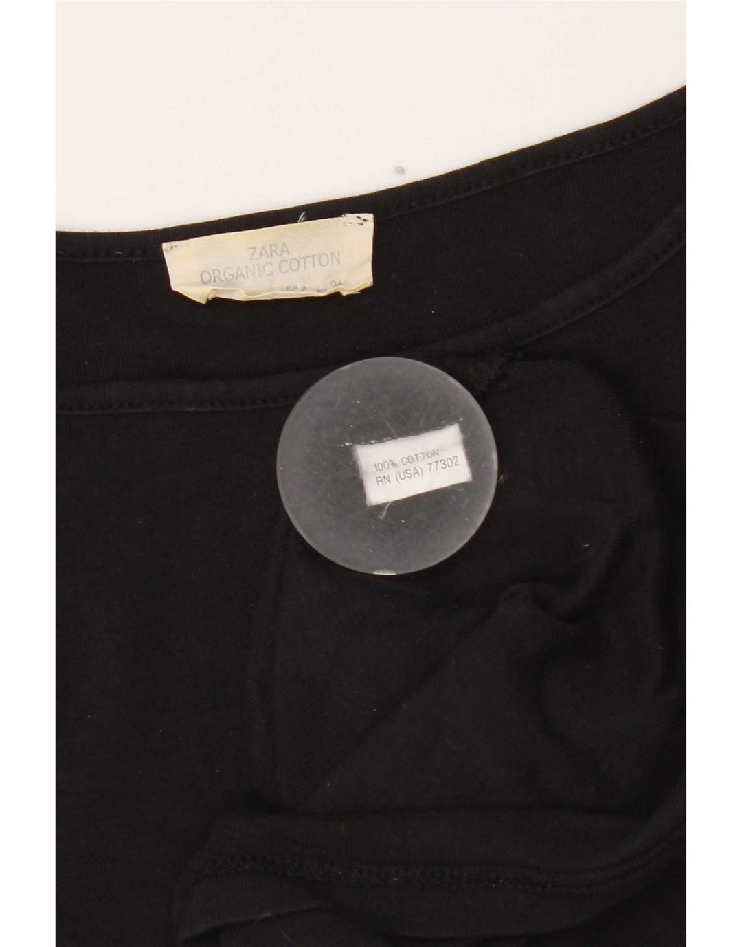 Zara Dame Top 3/4 ærme UK 8 Lille sort bomuld