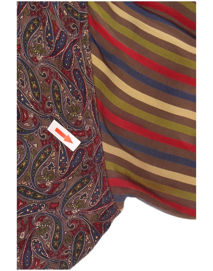 VINTAGE skjortebluse til kvinder UK 12 Medium Flerfarvet Paisley Silk